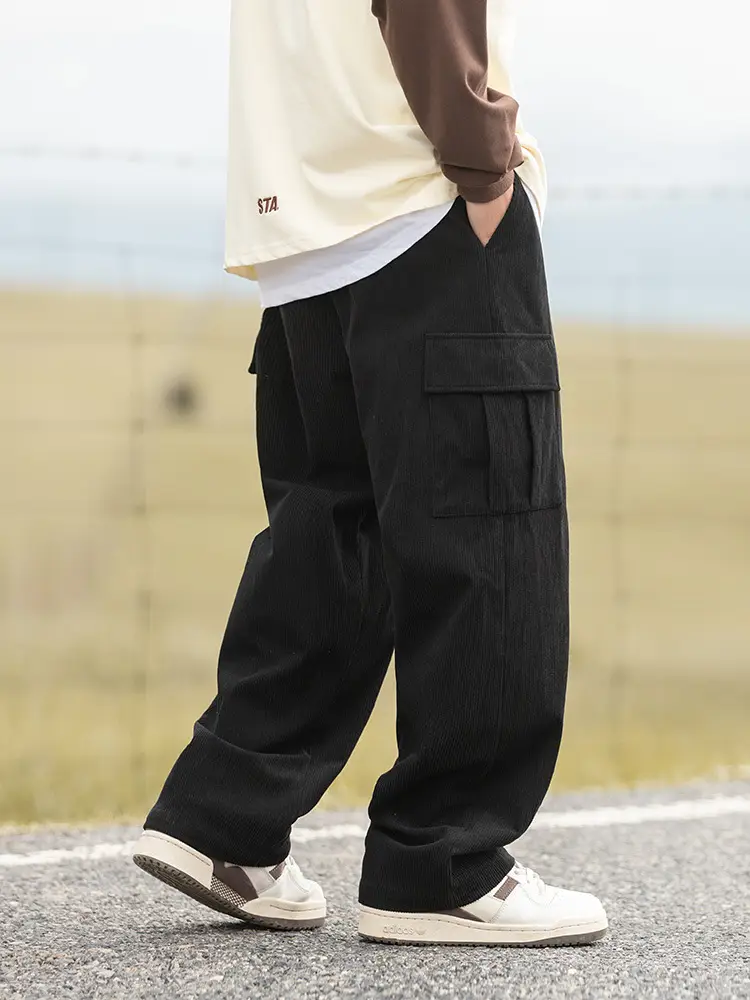 Brown Vintage Corduroy Casual Pants 2025 Spring New