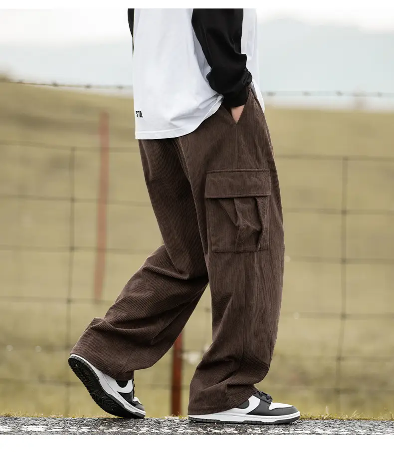 Brown Vintage Corduroy Casual Pants 2025 Spring New — feature 11