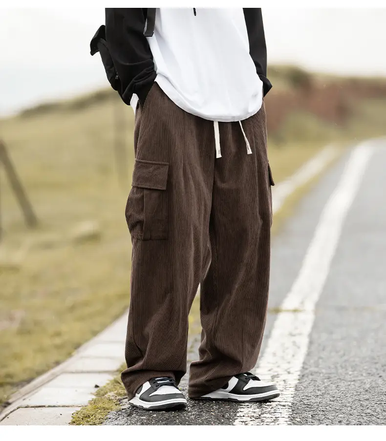 Brown Vintage Corduroy Casual Pants 2025 Spring New — feature 12