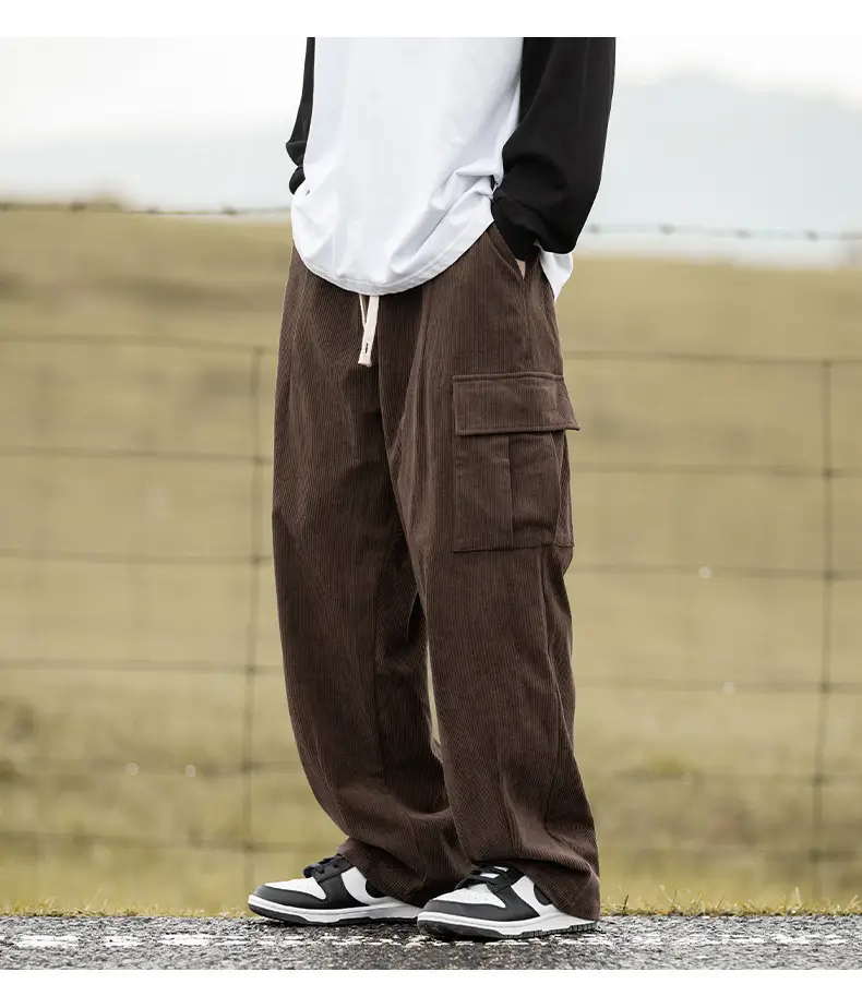 Brown Vintage Corduroy Casual Pants 2025 Spring New — feature 13