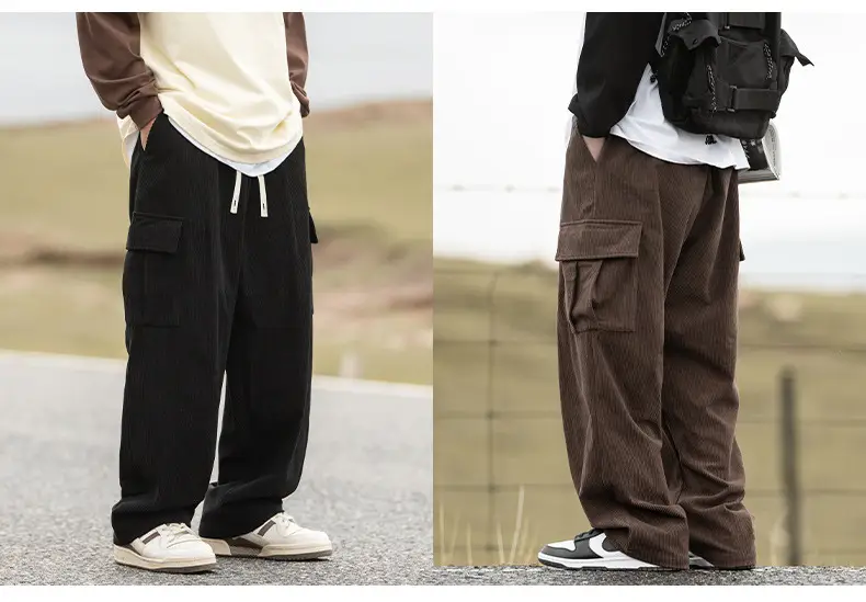 Brown Vintage Corduroy Casual Pants 2025 Spring New — feature 8
