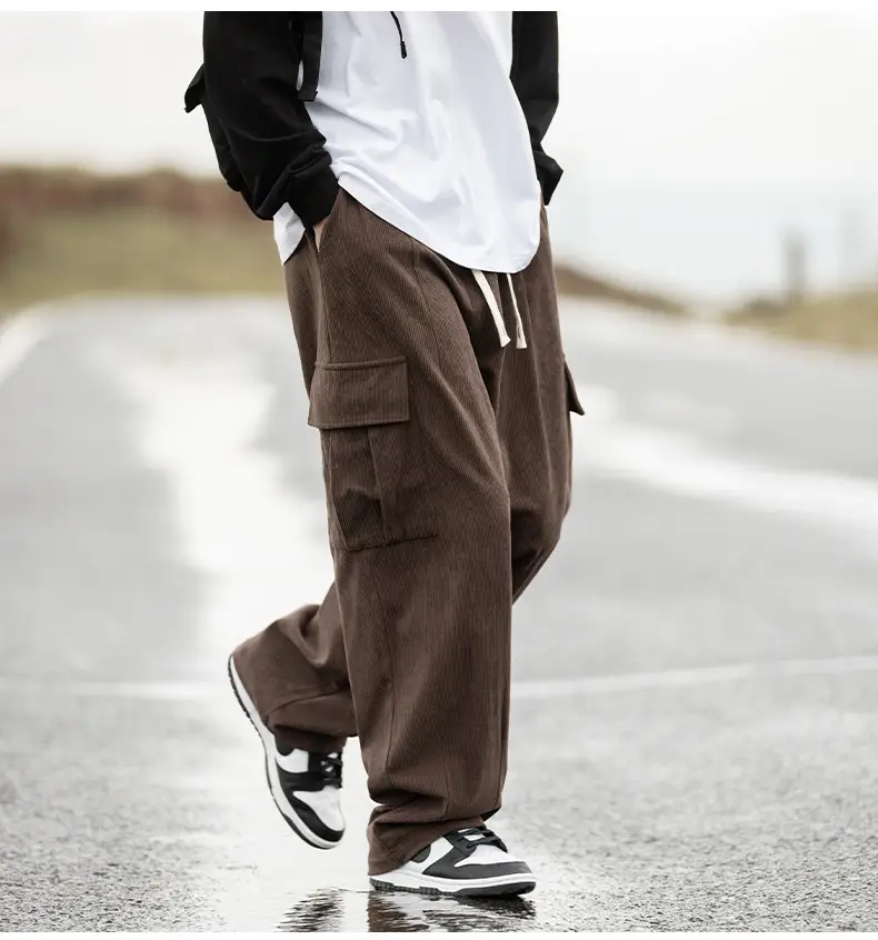 Brown Vintage Corduroy Casual Pants 2025 Spring New — feature 9