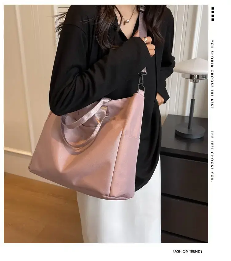 Women's Pink Large Capacity Shoulder Bag — feature 1