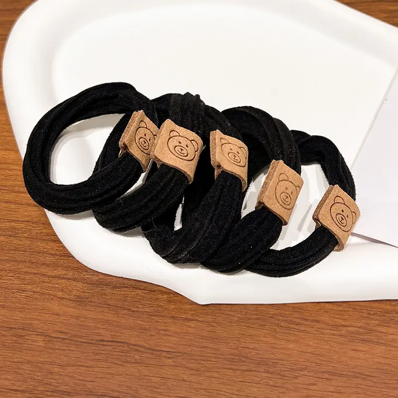 Korean Style Bear Head Rope Hair Bands for Women - Image 2