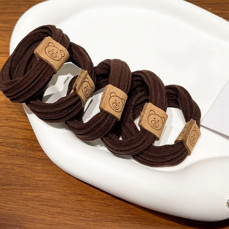 Korean Style Bear Head Rope Hair Bands for Women - Image 3