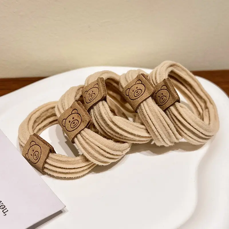 Korean Style Bear Head Rope Hair Bands for Women - Image 5