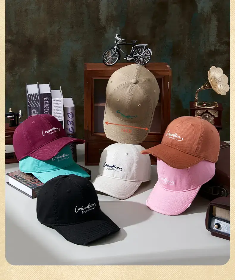 Black Vintage Personalized Baseball Cap for Women & Men — feature 11