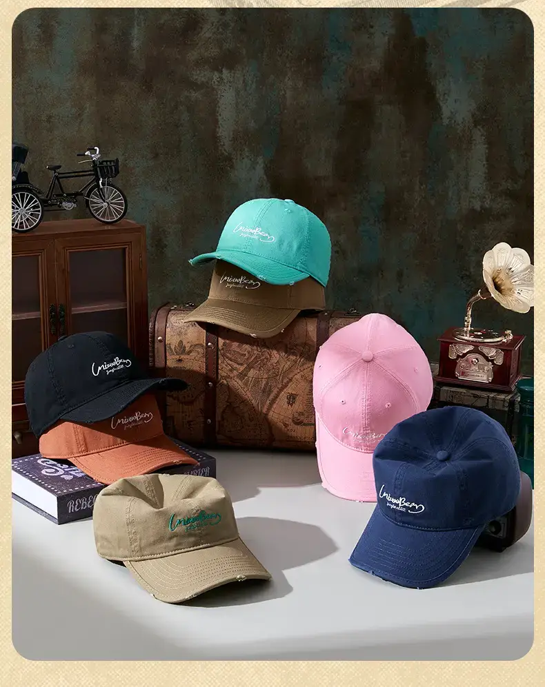 Black Vintage Personalized Baseball Cap for Women & Men — feature 13