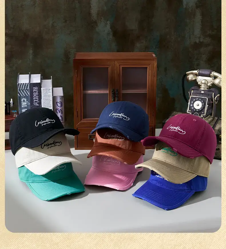 Black Vintage Personalized Baseball Cap for Women & Men — feature 18