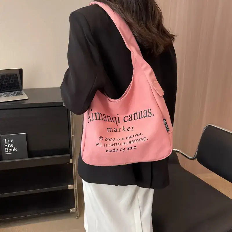 Light Blue Canvas Shoulder Bag for Women 2025 - Image 10