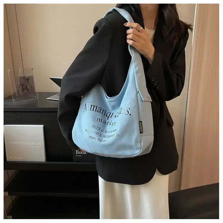 Light Blue Canvas Shoulder Bag for Women 2025 — feature 46