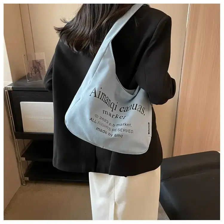 Light Blue Canvas Shoulder Bag for Women 2025 — feature 47