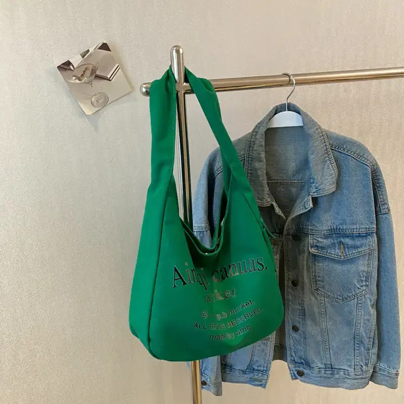 Light Blue Canvas Shoulder Bag for Women 2025 - Image 2