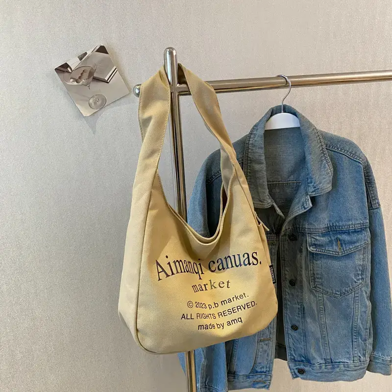 Light Blue Canvas Shoulder Bag for Women 2025 - Image 3