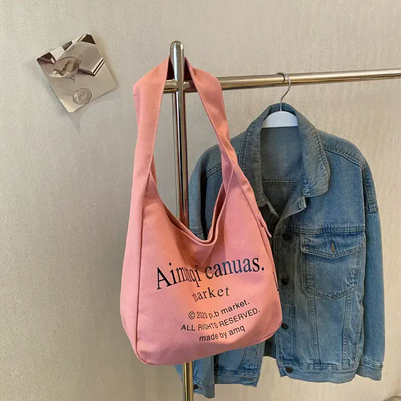 Light Blue Canvas Shoulder Bag for Women 2025 - Image 5