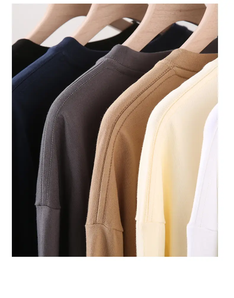 Men Cotton Long Sleeve Shirt Navy Solid 260g — feature 12