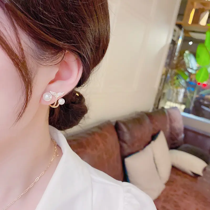 Long Diamond Encrusted Tassel Bow Earrings for Women — feature 30