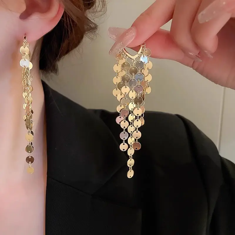 Long Diamond Encrusted Tassel Bow Earrings for Women — feature 7