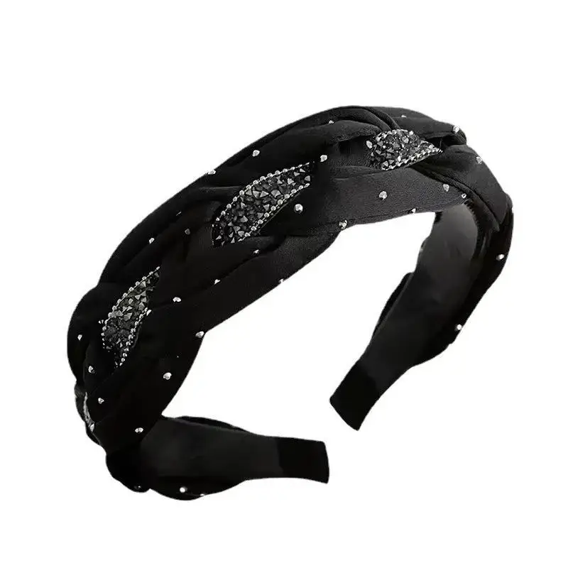 New Diamond Stripe Satin Twist Braid Headband for Women - Image 8
