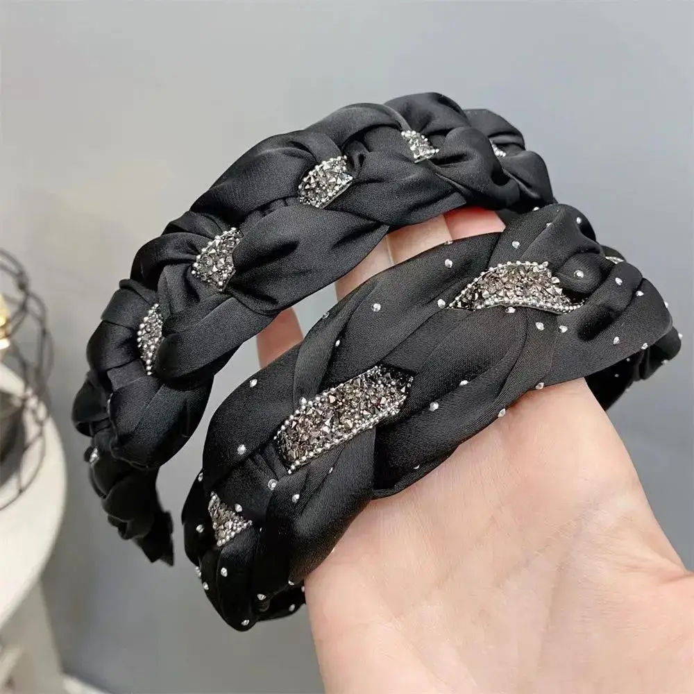 New Diamond Stripe Satin Twist Braid Headband for Women — feature 10