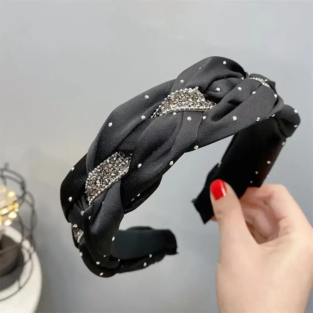 New Diamond Stripe Satin Twist Braid Headband for Women — feature 11