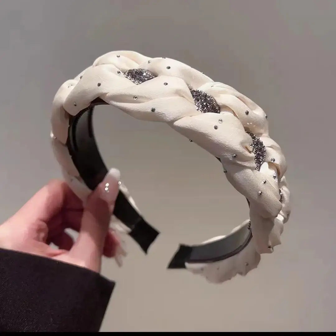 New Diamond Stripe Satin Twist Braid Headband for Women — feature 13