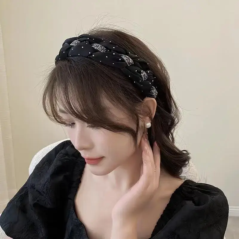 New Diamond Stripe Satin Twist Braid Headband for Women — feature 6