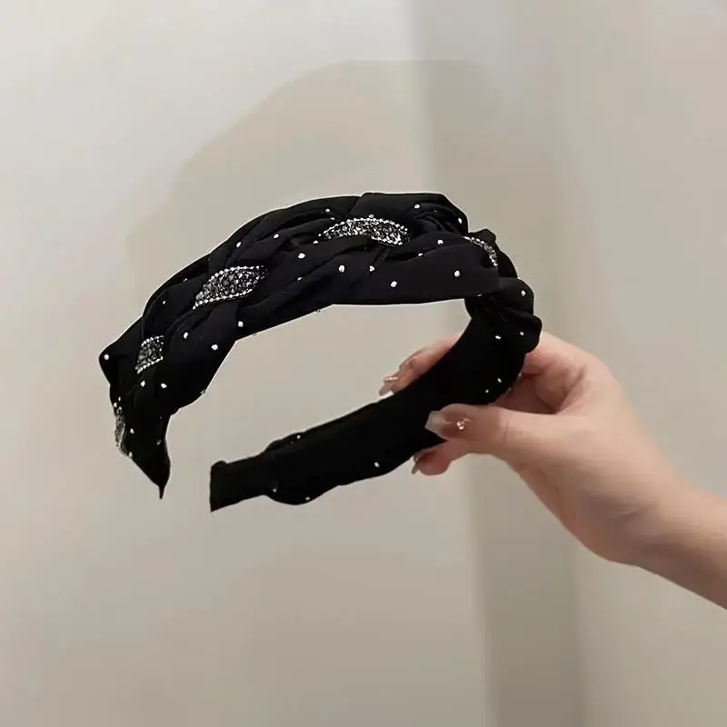 New Diamond Stripe Satin Twist Braid Headband for Women — feature 7