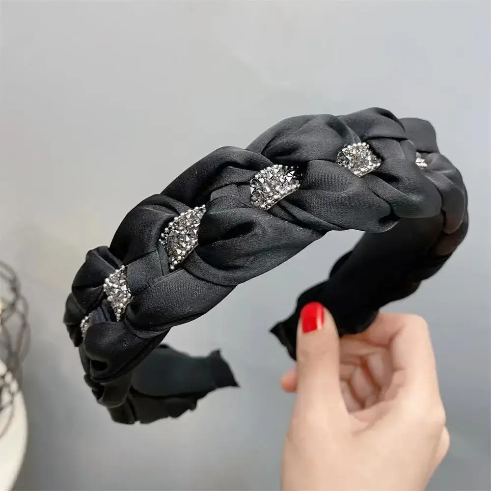 New Diamond Stripe Satin Twist Braid Headband for Women — feature 9