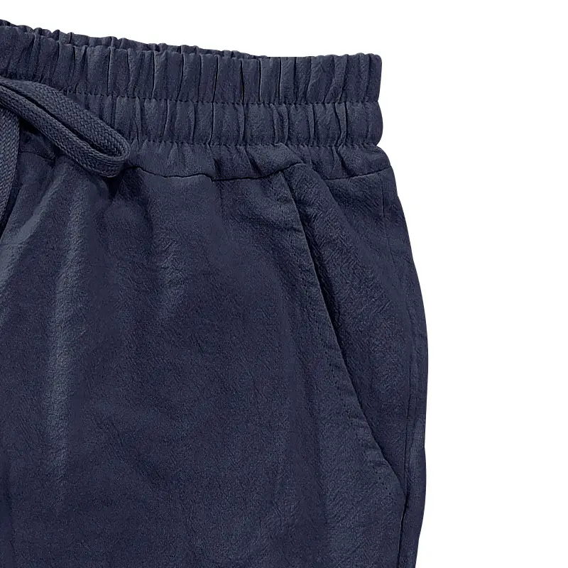 Men Linen Capri Pants Light Blue Summer Loose Fit — feature 18