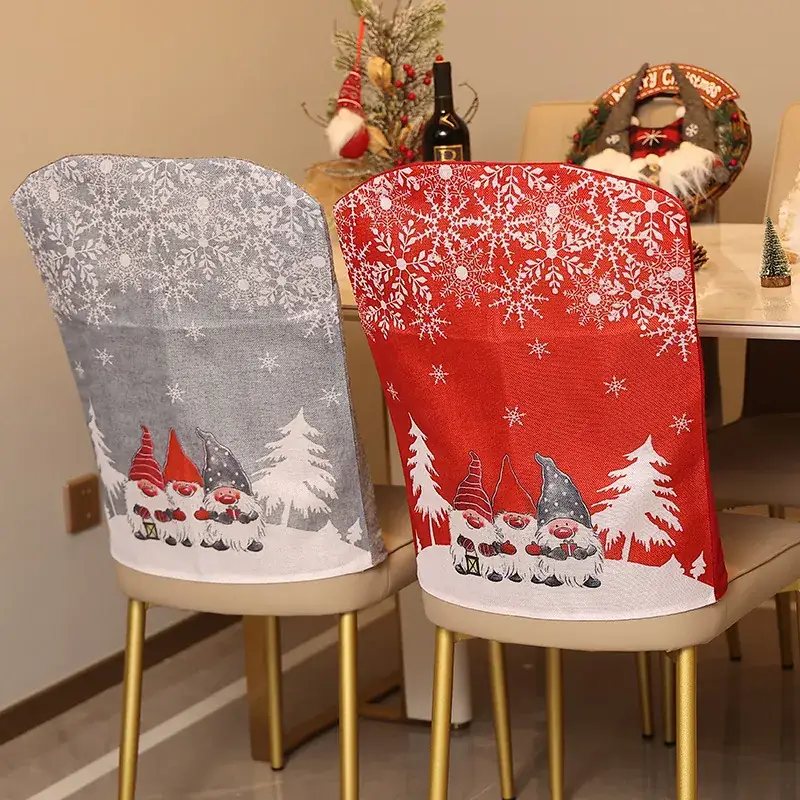 Christmas Snowflake Chair Cover 50g Cartoon Print - Image 15