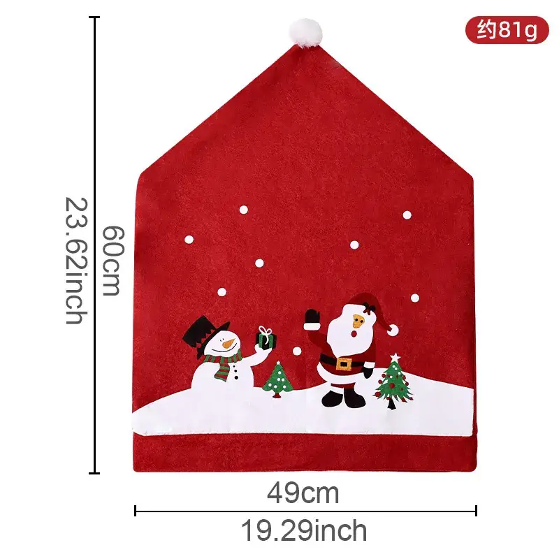 Christmas Snowflake Chair Cover 50g Cartoon Print - Image 3