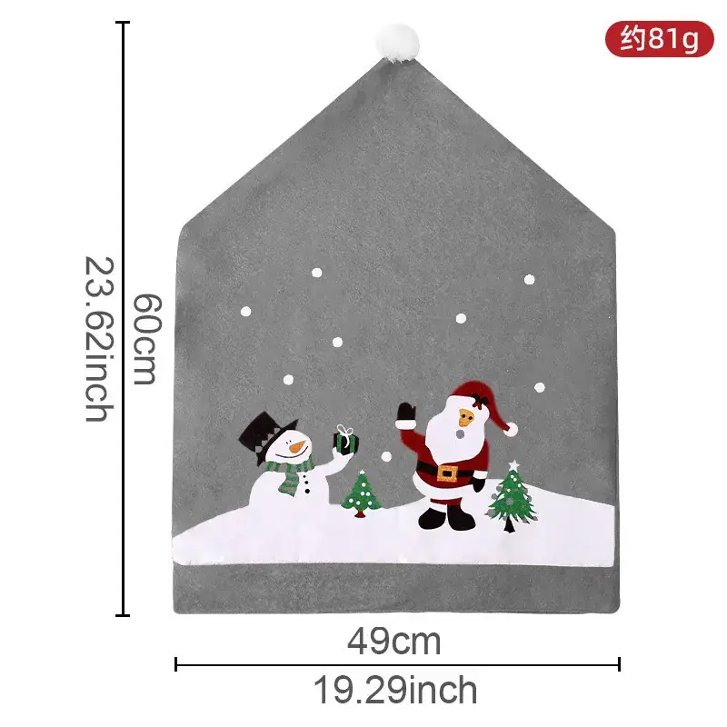 Christmas Snowflake Chair Cover 50g Cartoon Print - Image 5