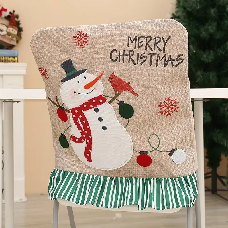 Christmas Snowflake Chair Cover 50g Cartoon Print - Image 6