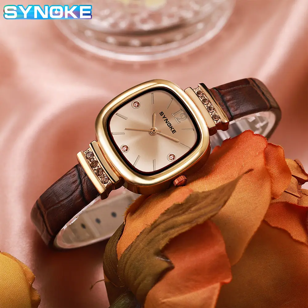 Synoke Women's Square Watch with Diamond Strap