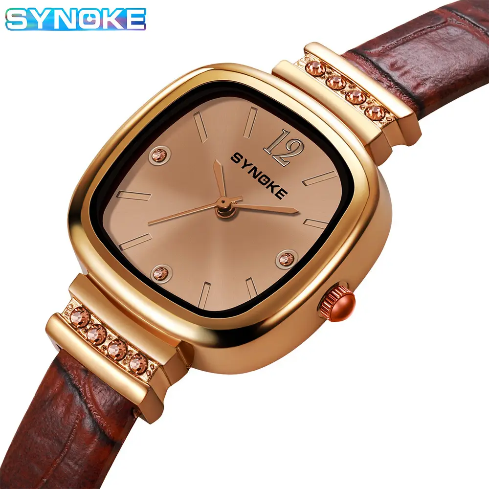 Synoke Women's Square Watch with Diamond Strap