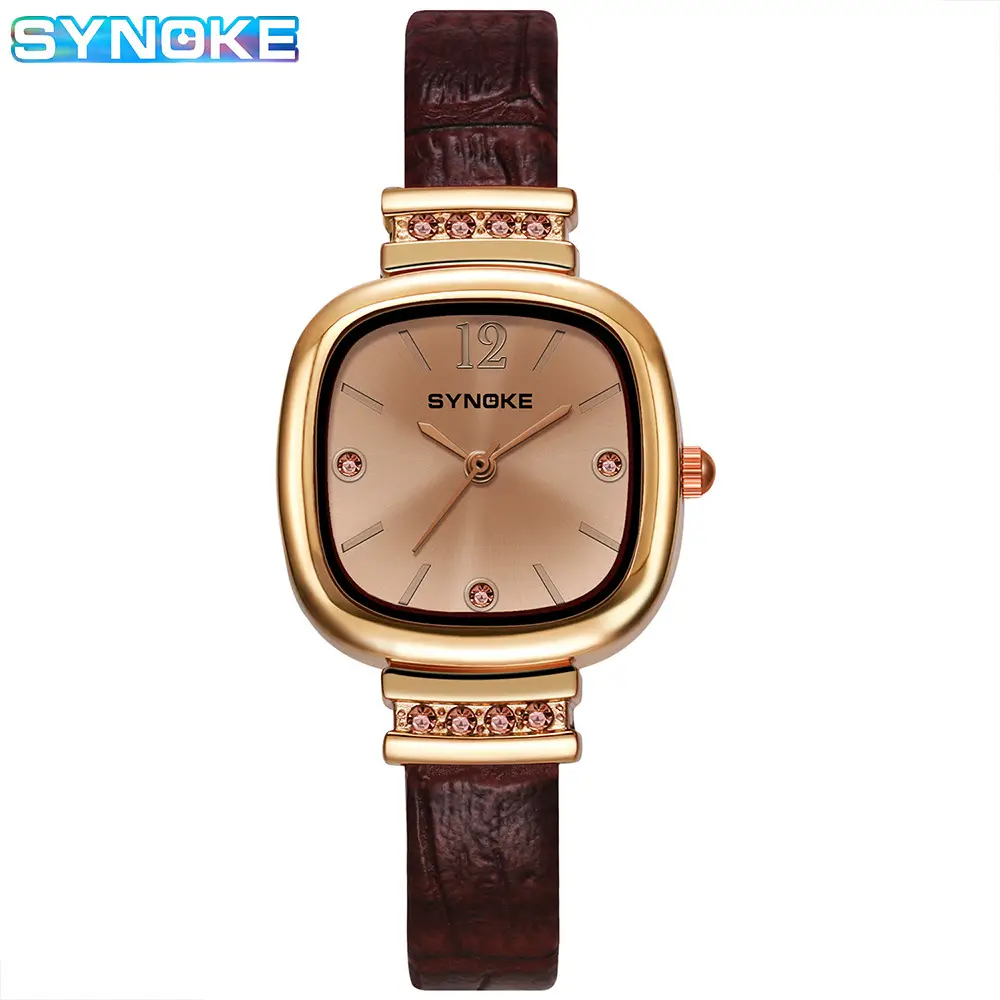 Synoke Women's Square Watch with Diamond Strap