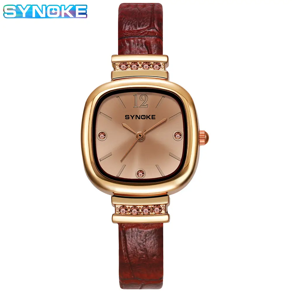 Synoke Women's Square Watch with Diamond Strap