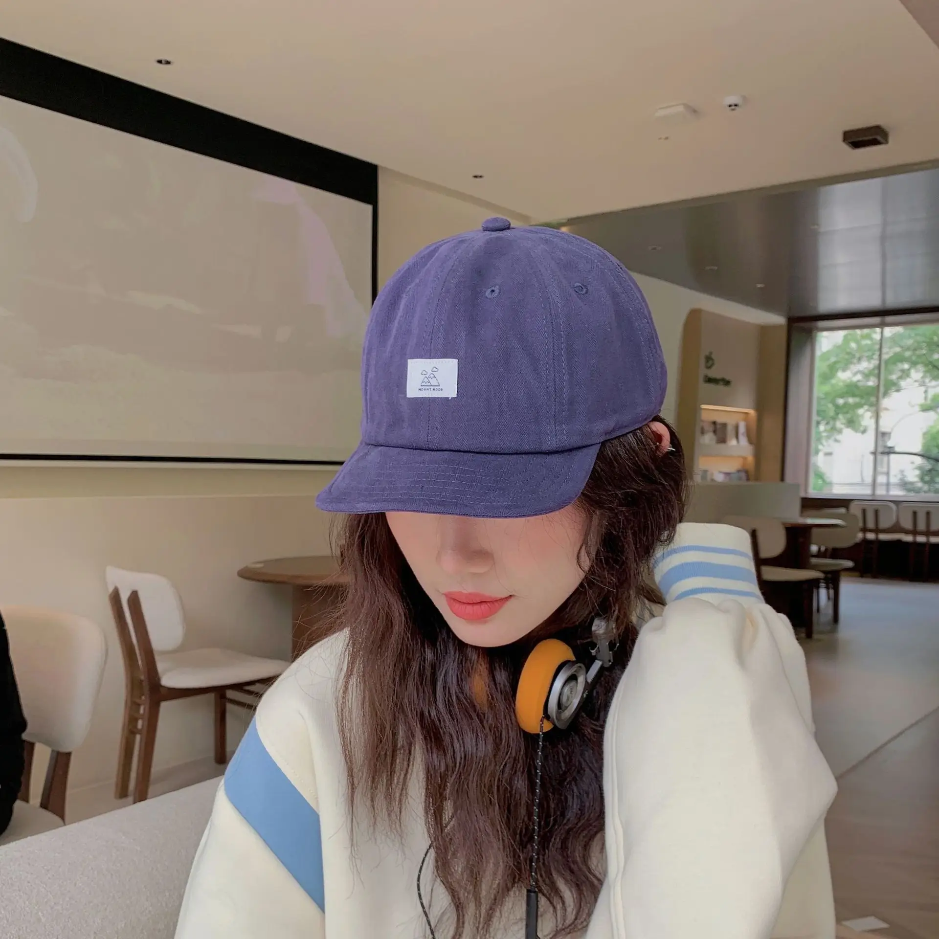 Red Vintage Baseball Cap for Men Women Patch Big Head Hat - Image 7