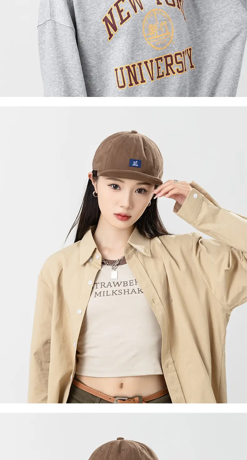 Red Vintage Baseball Cap for Men Women Patch Big Head Hat — feature 11