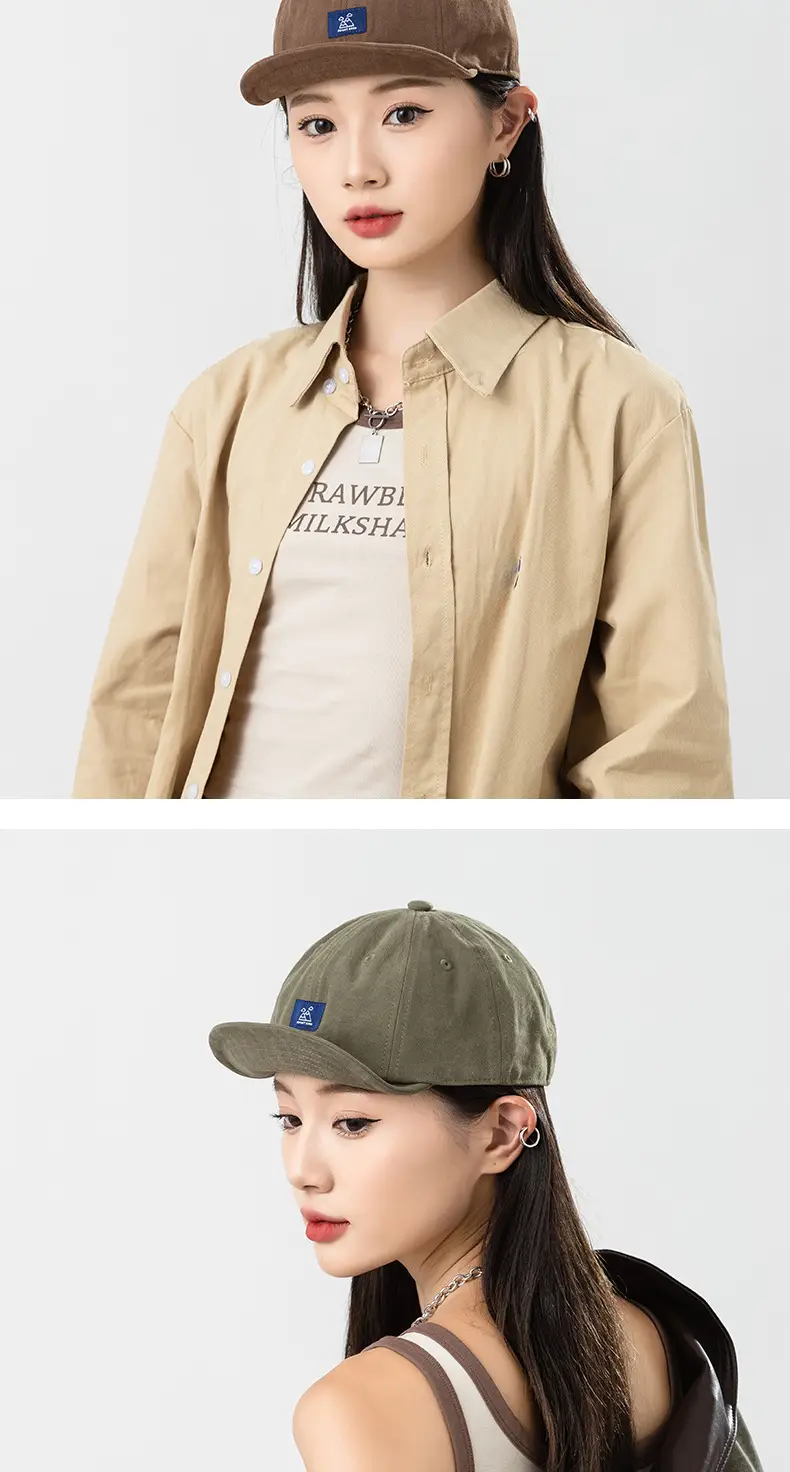 Red Vintage Baseball Cap for Men Women Patch Big Head Hat — feature 12