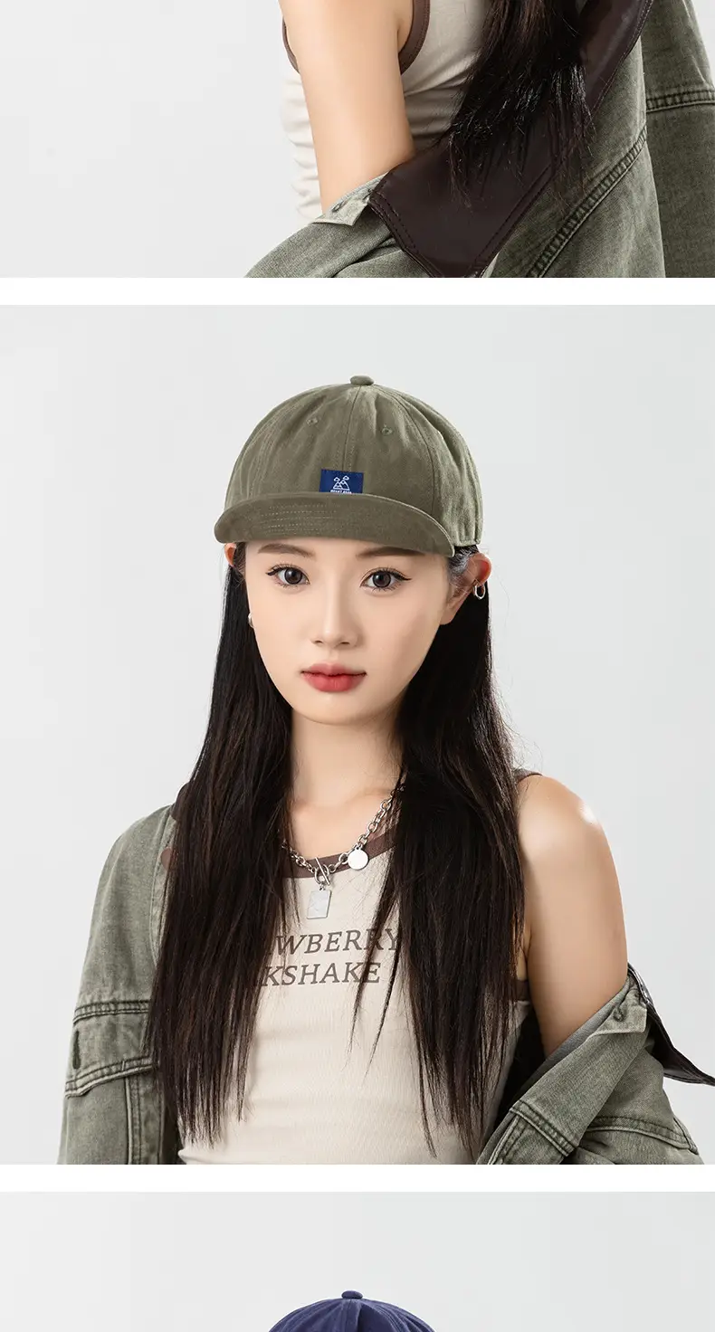 Red Vintage Baseball Cap for Men Women Patch Big Head Hat — feature 13