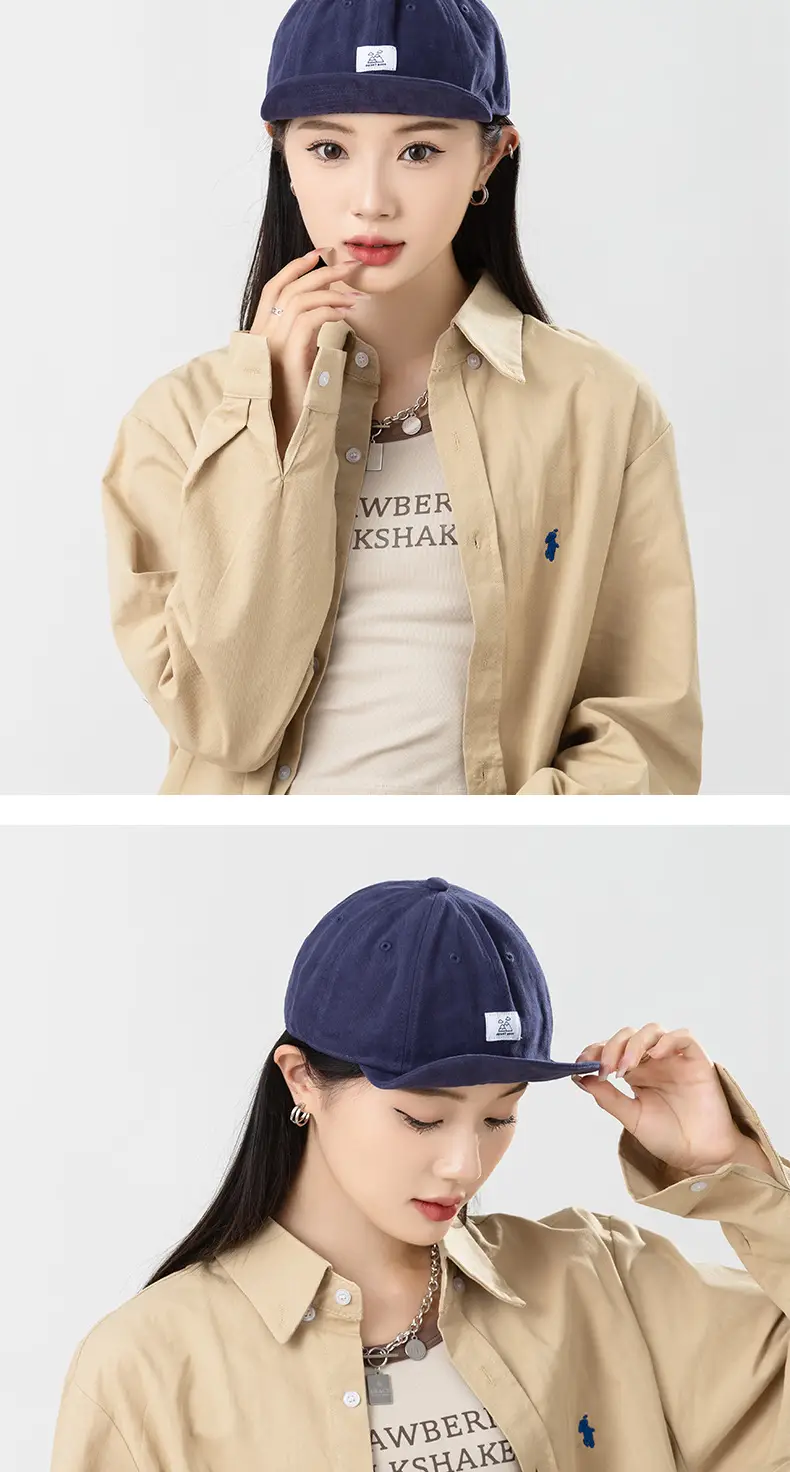 Red Vintage Baseball Cap for Men Women Patch Big Head Hat — feature 14