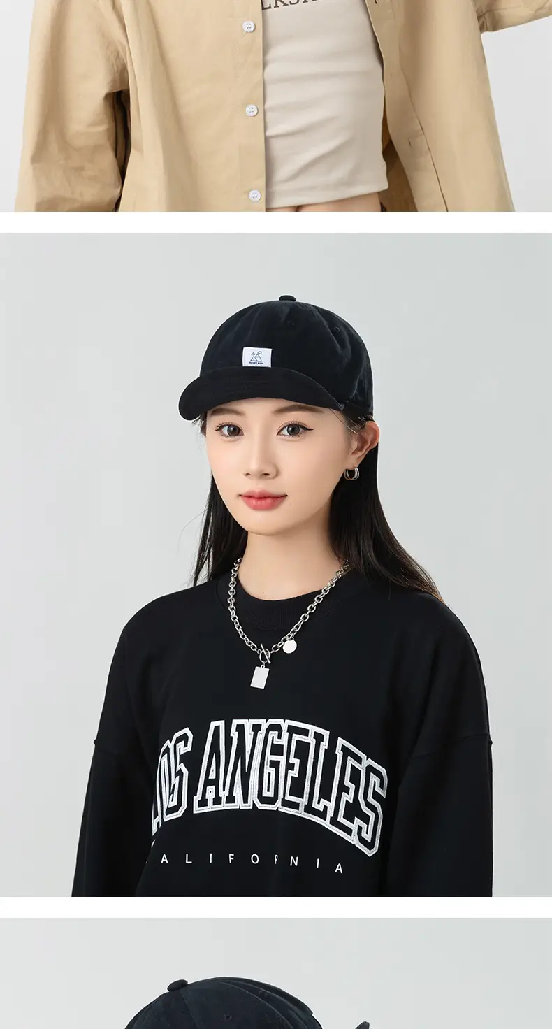 Red Vintage Baseball Cap for Men Women Patch Big Head Hat — feature 15