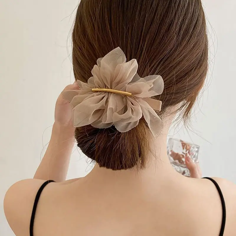2024 Black Lace Hair Clip for Women Summer Back of Head Ponytail - Image 4