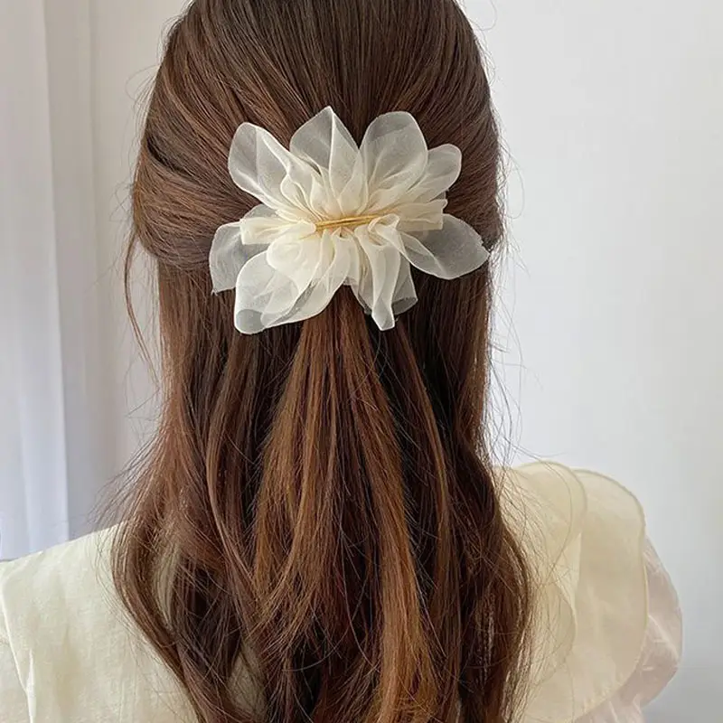 2024 Black Lace Hair Clip for Women Summer Back of Head Ponytail - Image 6