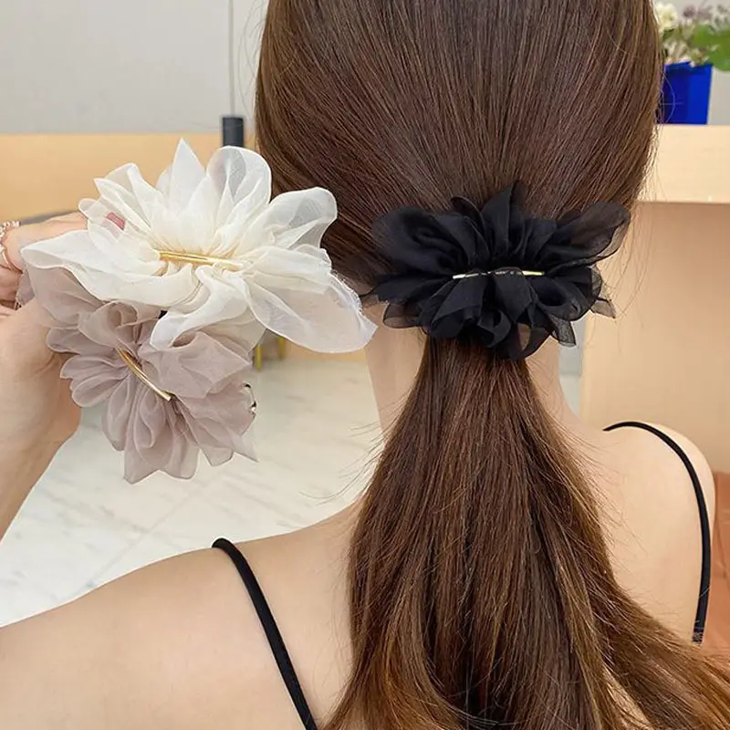 2024 Black Lace Hair Clip for Women Summer Back of Head Ponytail — feature 3