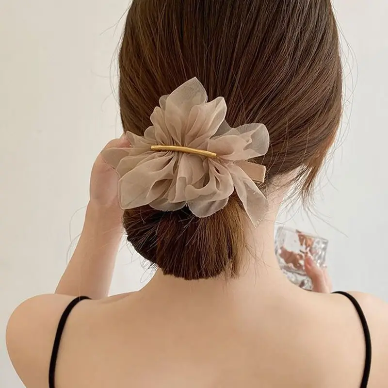 2024 Black Lace Hair Clip for Women Summer Back of Head Ponytail - Image 2