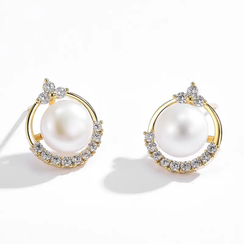 2023 New Retro Pearl Crown Earrings for Women - Image 3