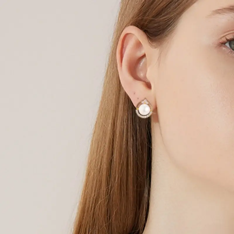 2023 New Retro Pearl Crown Earrings for Women - Image 5